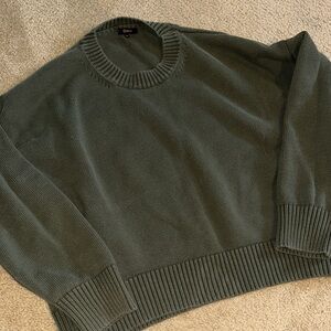 Quince boyfriend Cozy Green Sweater